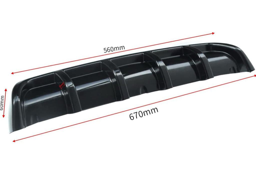 6 Fin Diffuser Rear Bumper Lip 62.5X16X4.5cm car Universal Glossy Black ABS Spoiler 6 Wing Car Spoiler for Protection