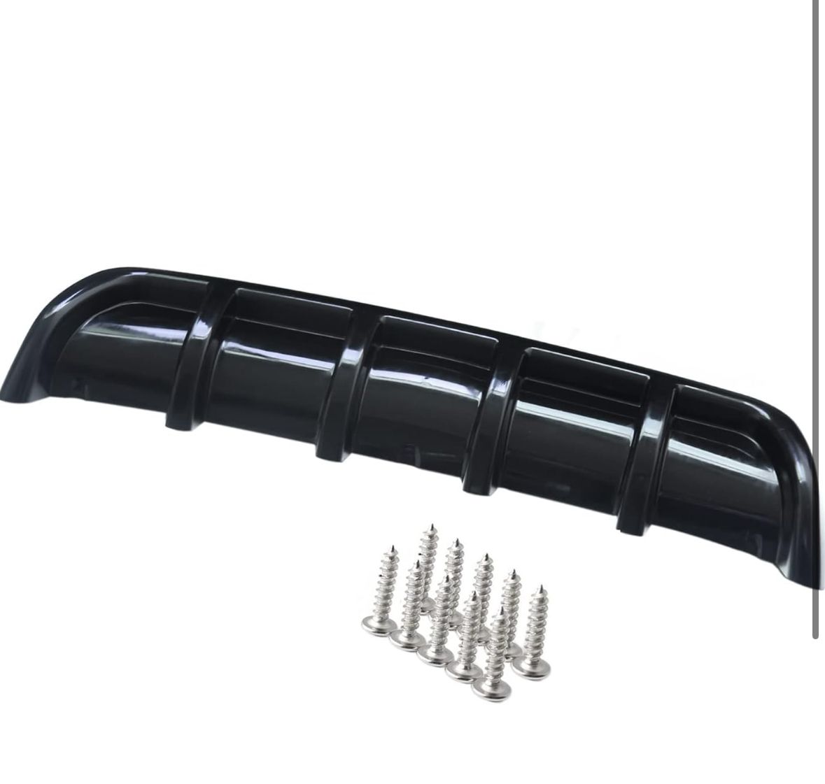 6 Fin Diffuser Rear Bumper Lip 62.5X16X4.5cm car Universal Glossy Black ABS Spoiler 6 Wing Car Spoiler for Protection