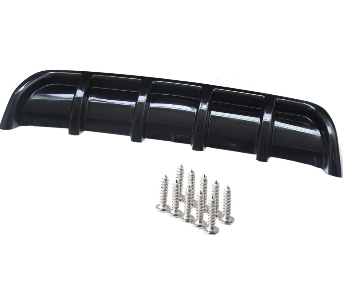 6 Fin Diffuser Rear Bumper Lip 62.5X16X4.5cm car Universal Glossy Black ABS Spoiler 6 Wing Car Spoiler for Protection