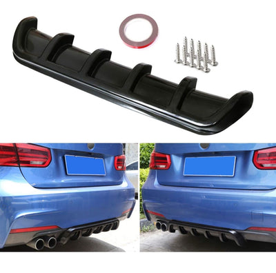 6 Fin Diffuser Rear Bumper Lip 62.5X16X4.5cm car Universal Glossy Black ABS Spoiler 6 Wing Car Spoiler for Protection