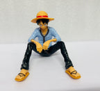 BLUE Monkey Dluffy Anime Action Figure for Car Dashboard Action Figurine Sitting Character 1 Piece