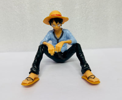 BLUE Monkey Dluffy Anime Action Figure for Car Dashboard Action Figurine Sitting Character 1 Piece