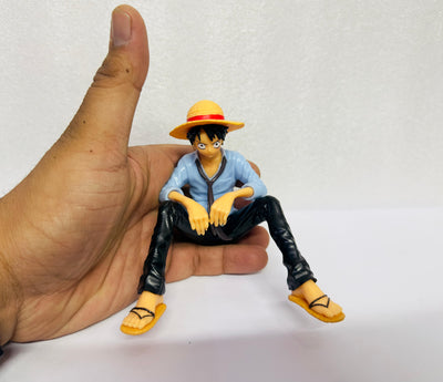 BLUE Monkey Dluffy Anime Action Figure for Car Dashboard Action Figurine Sitting Character 1 Piece