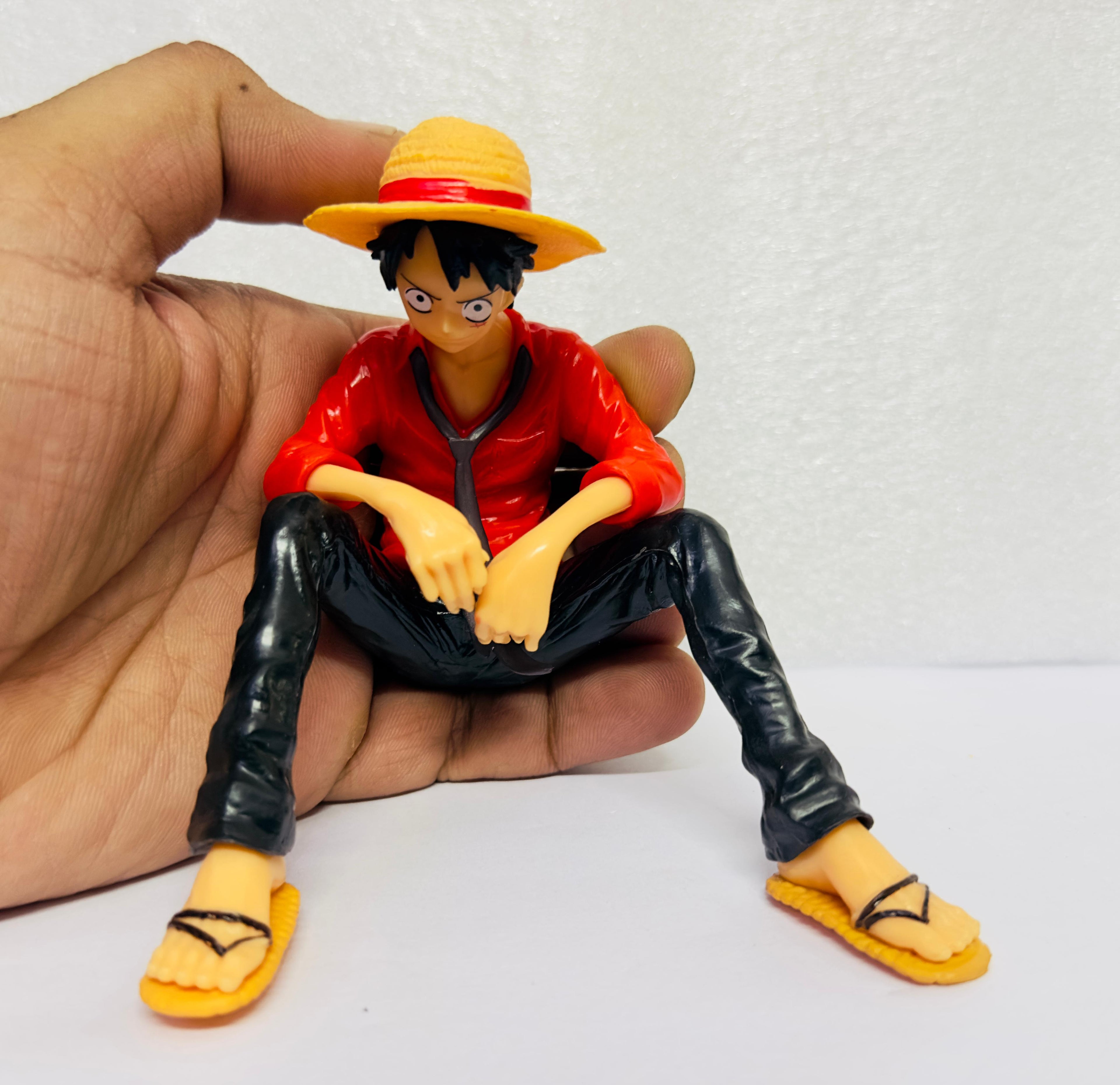 Red Monkey Dluffy Anime Action Figure for Car Dashboard Action Figurine Sitting Character 1 Piece