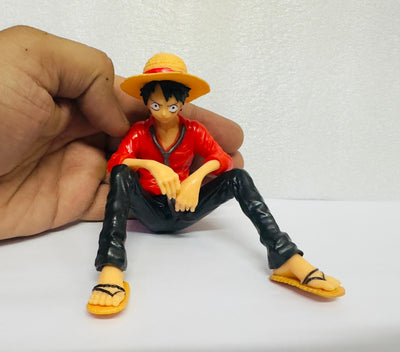 Red Monkey Dluffy Anime Action Figure for Car Dashboard Action Figurine Sitting Character 1 Piece