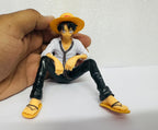 WHITE Monkey Dluffy Anime Action Figure for Car Dashboard Action Figurine Sitting Character 1 Piece