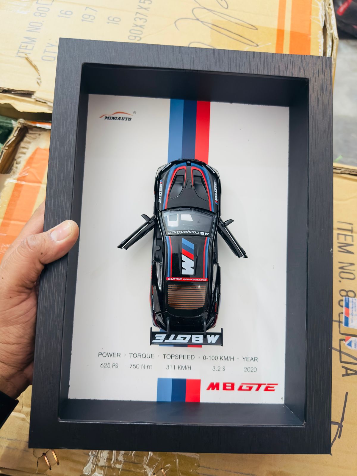 3D Diecast Model Car Frame Diecast Metal Car Interactive Wall Decor with Openable Doors, Pull Back Display Car Auto Accessories
