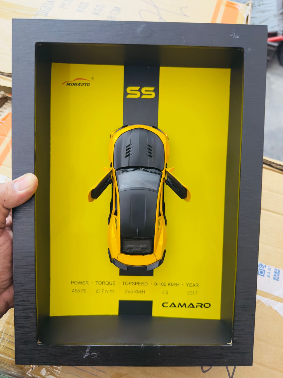 3D Diecast Model Car Frame Diecast Metal Car Interactive Wall Decor with Openable Doors, Pull Back Display Car Auto Accessories