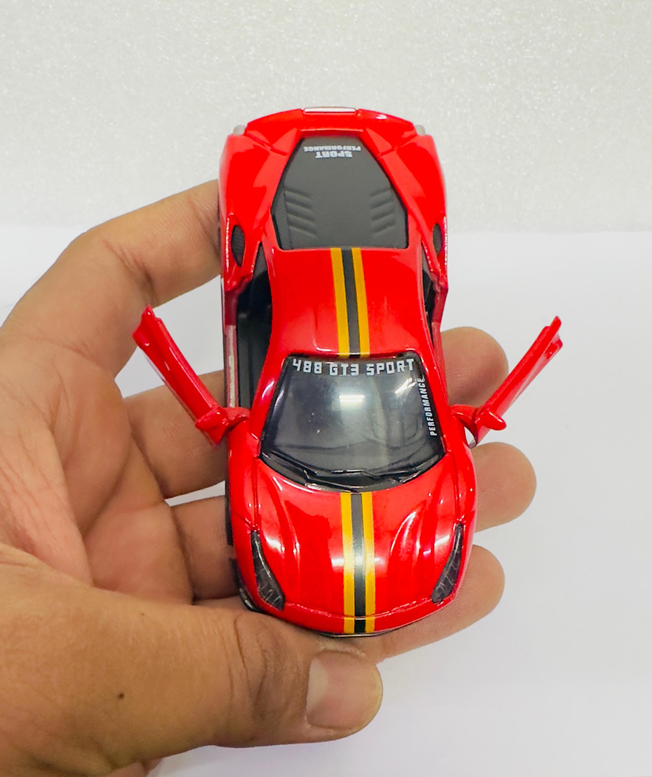 RED Mini Car Model Drifting Car with Self Adhesive Base Alloy Initial Dashboard Decor Sporty Mini Car Model for Decoration