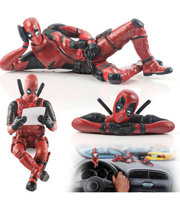 3PC Deadpool Action Figure PVC Model Universal Decorative for Car Dashboard, Office Desk, Home Decor, Unique Action Marvel Figure
