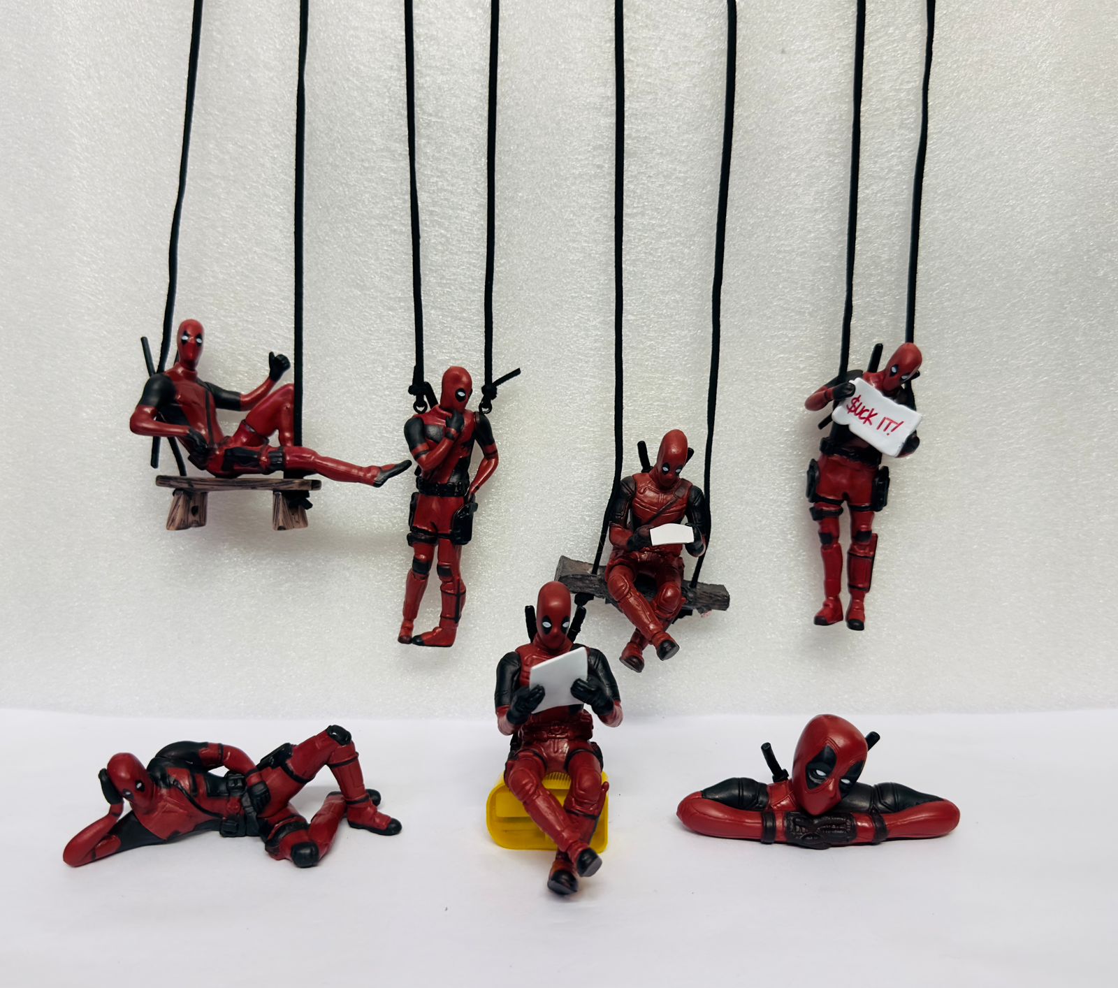Rearview Mirror Hanging Deadpool Action Figure PVC Model Car Swinging Action Figure for Car Interior Decor Auto Accessories MODEL