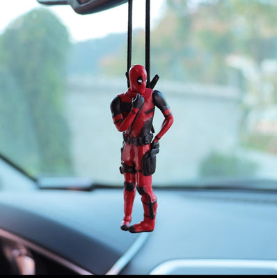 Rearview Mirror Hanging Deadpool Action Figure PVC Model Car Swinging Action Figure for Car Interior Decor Auto Accessories MODEL