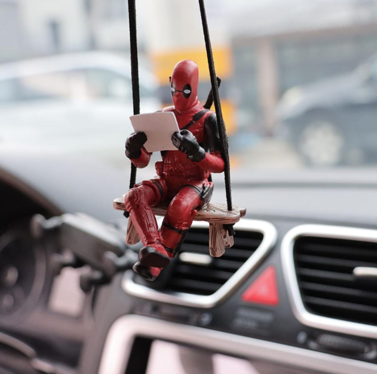 Rearview Mirror Hanging Deadpool Action Figure PVC Model Car Swinging Action Figure for Car Interior Decor Auto Accessories MODEL