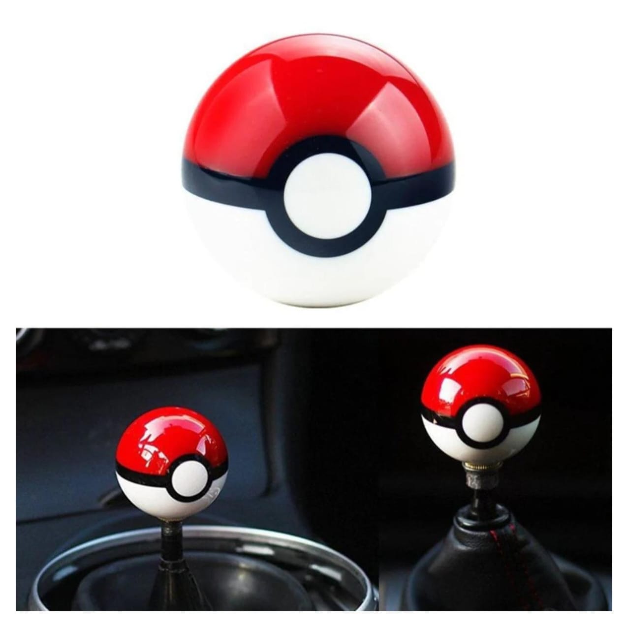 Round Universal Pokémon Gear Shift-Knob Modified Car Round Ball Shift Knob with 3 Adapter