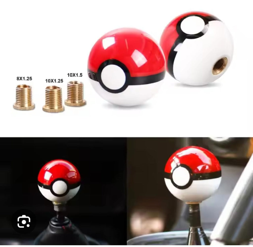 Round Universal Pokémon Gear Shift-Knob Modified Car Round Ball Shift Knob with 3 Adapter
