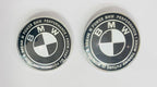 BLACK 7pc B.M.W Logo 50th Anniversary Edition Emblem Wheel Steering Badges Set&nbsp;
