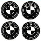 BLACK 7pc B.M.W Logo 50th Anniversary Edition Emblem Wheel Steering Badges Set&nbsp;