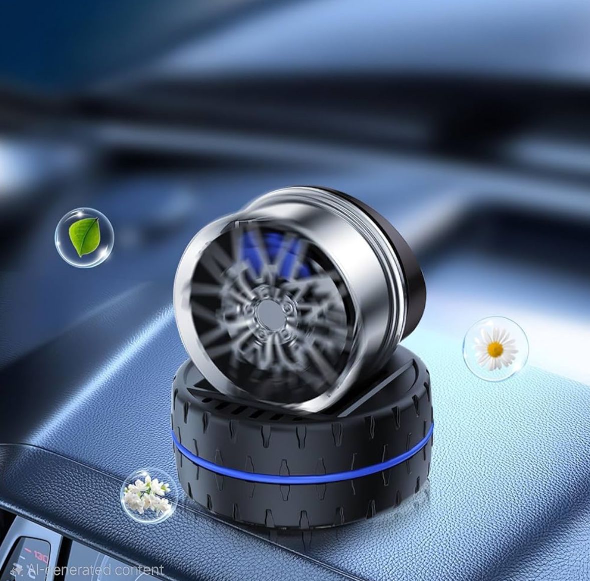 Silver Alloy Solar Automatic Revolving Wheel AC Vent Perfume Car Air Freshener Perfume With Organic Fragrance Environment Friendly