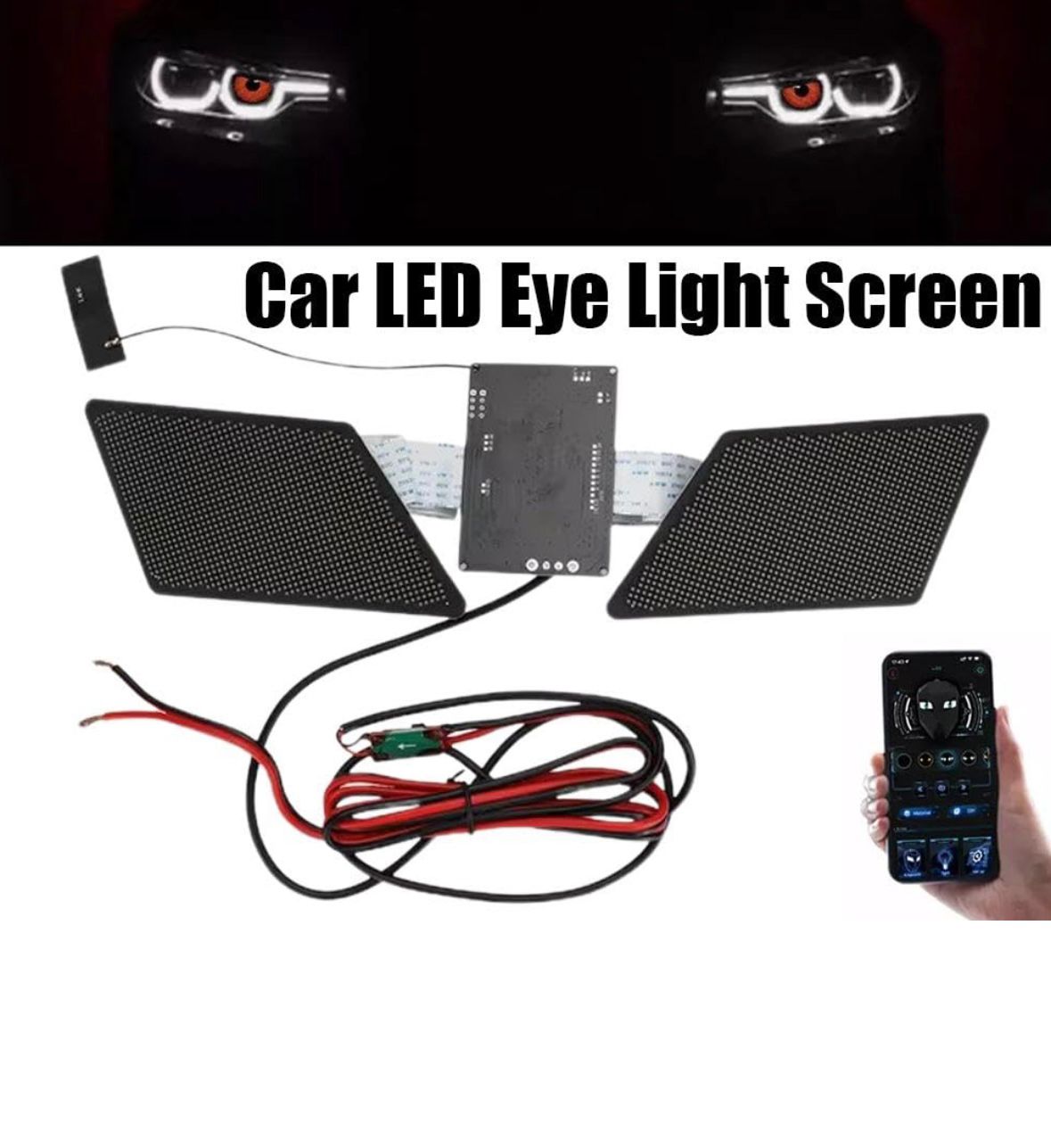 2PC Devil Eyes Demon Eye Light for Car Headlights, LED Remote APP Control Programmable LED Eyes for Car Headlight, Scrolling Screen for Small to Medium-Sized Trucks