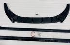 ABS Combo of Front Bumper Splitter Compatible with VW Virtus Slavia+Car Side Skirt Splitter Car Body Styling VW Virtus Slavia Bumper Splitter & Side Skirting Auto Accessories