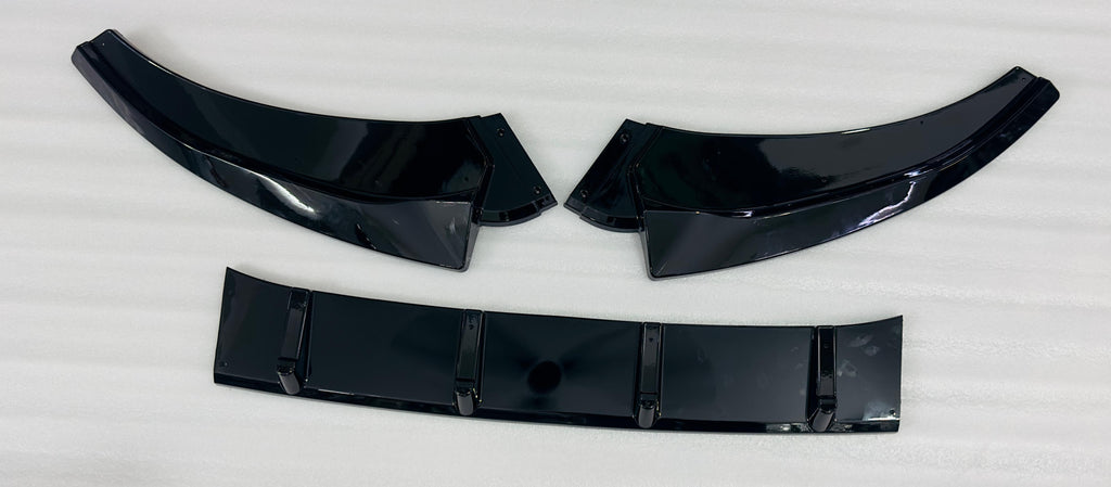 ABS Combo of Front Bumper Splitter Compatible with VW Virtus Slavia+Car Side Skirt Splitter Car Body Styling VW Virtus Slavia Bumper Splitter & Side Skirting Auto Accessories