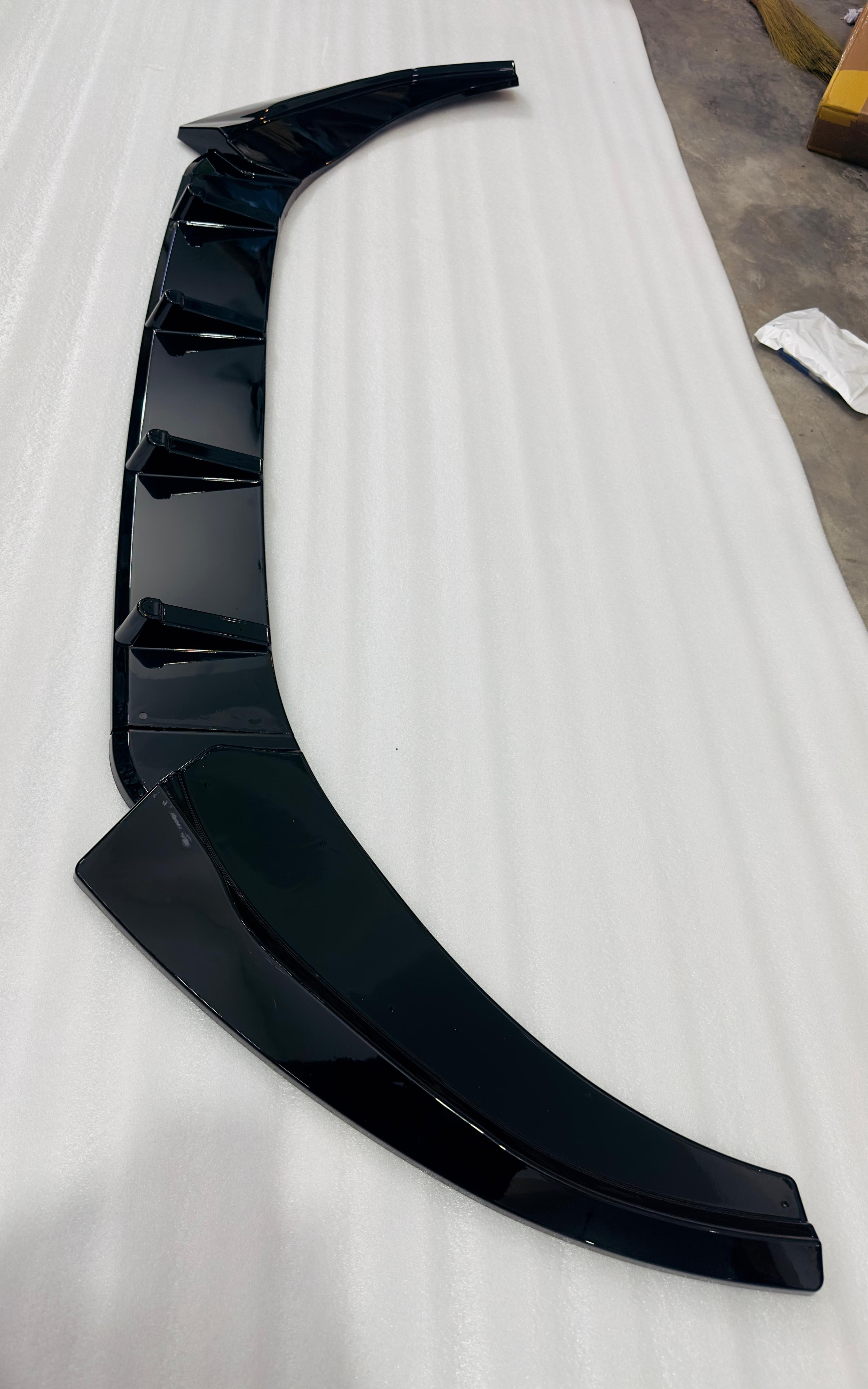 ABS Combo of Front Bumper Splitter Compatible with VW Virtus Slavia+Car Side Skirt Splitter Car Body Styling VW Virtus Slavia Bumper Splitter & Side Skirting Auto Accessories