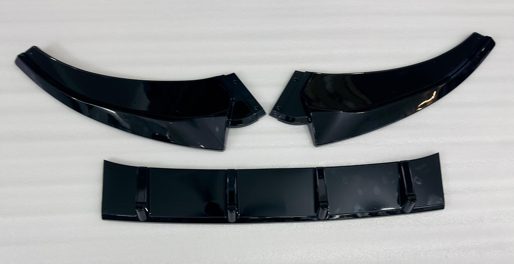 ABS Combo of Front Bumper Splitter Compatible with VW Virtus Slavia+Car Side Skirt Splitter Car Body Styling VW Virtus Slavia Bumper Splitter & Side Skirting Auto Accessories