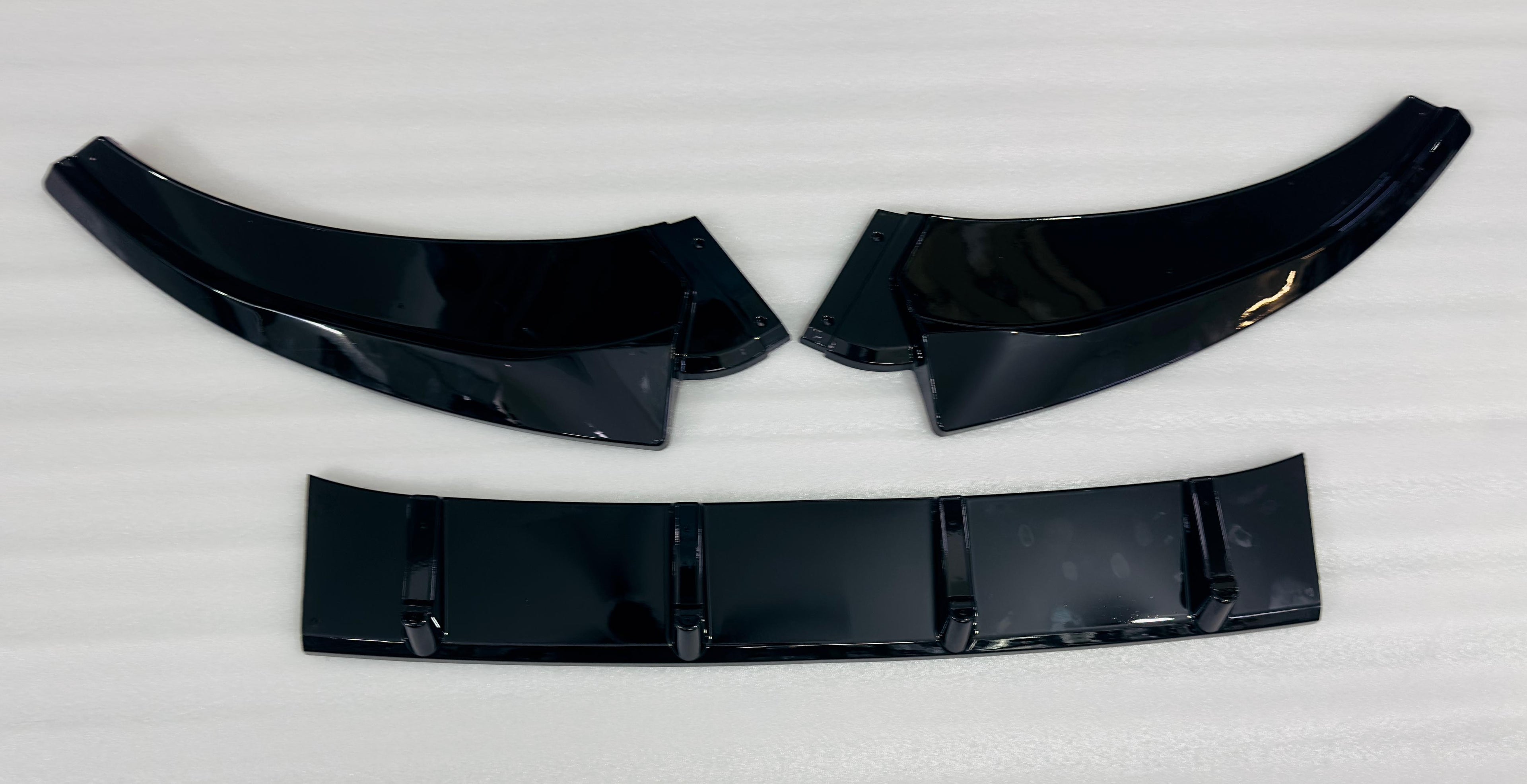 ABS Combo of Front Bumper Splitter Compatible with VW Virtus Slavia+Car Side Skirt Splitter Car Body Styling VW Virtus Slavia Bumper Splitter & Side Skirting Auto Accessories