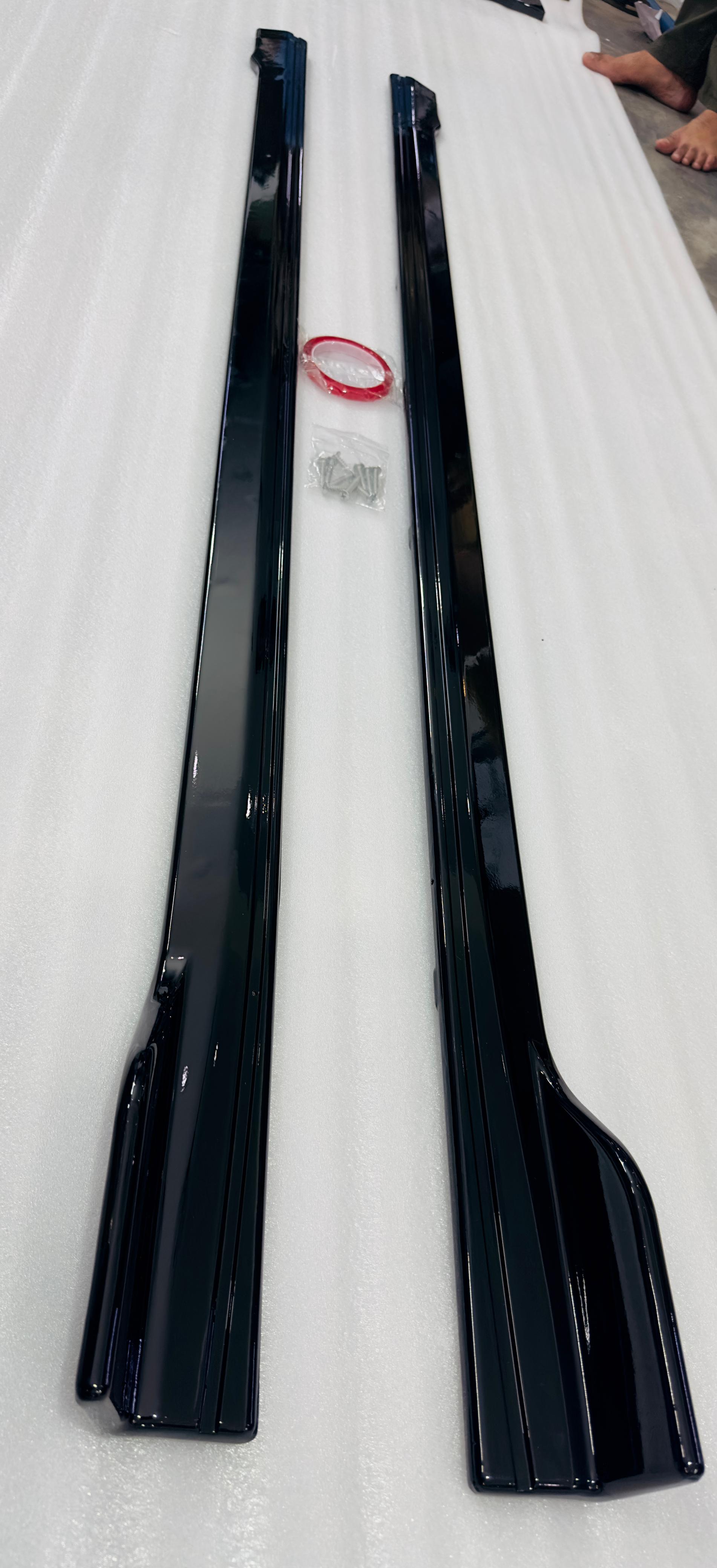 ABS Combo of Front Bumper Splitter Compatible with VW Virtus Slavia+Car Side Skirt Splitter Car Body Styling VW Virtus Slavia Bumper Splitter & Side Skirting Auto Accessories