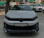 ABS Combo of Front Bumper Splitter Compatible with VW Virtus Slavia+Car Side Skirt Splitter Car Body Styling VW Virtus Slavia Bumper Splitter & Side Skirting Auto Accessories