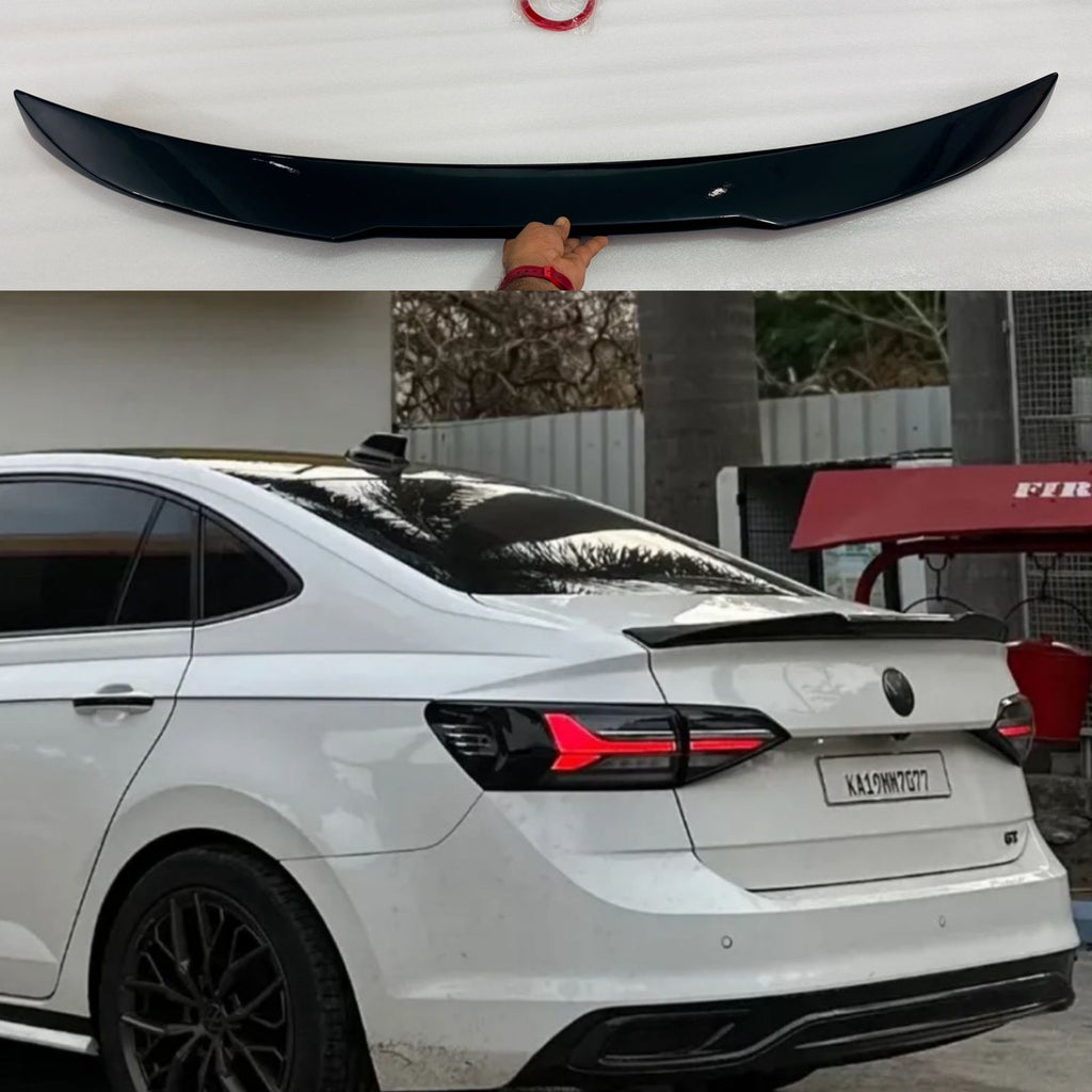 ABS Rear Trunk Car Wing Spoiler Car Wings M4 Style VW Virtus Skoda Slavia Glossy Black Lip Decorative Spoiler