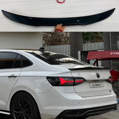 ABS Rear Trunk Car Wing Spoiler Car Wings M4 Style VW Virtus Skoda Slavia Glossy Black Lip Decorative Spoiler