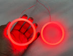 2PC 95MM Red&Blue Cotton COB RING CAR & BIKE 95MM DRL Daytime Running Light Angle Eyes Led Ring Bike COB LED Angel Eyes Universal For All Cars & Bikes Halo Ring DRL Halo Ring COB Chips