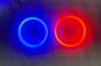 2PC 95MM Red&Blue Cotton COB RING CAR & BIKE 95MM DRL Daytime Running Light Angle Eyes Led Ring Bike COB LED Angel Eyes Universal For All Cars & Bikes Halo Ring DRL Halo Ring COB Chips