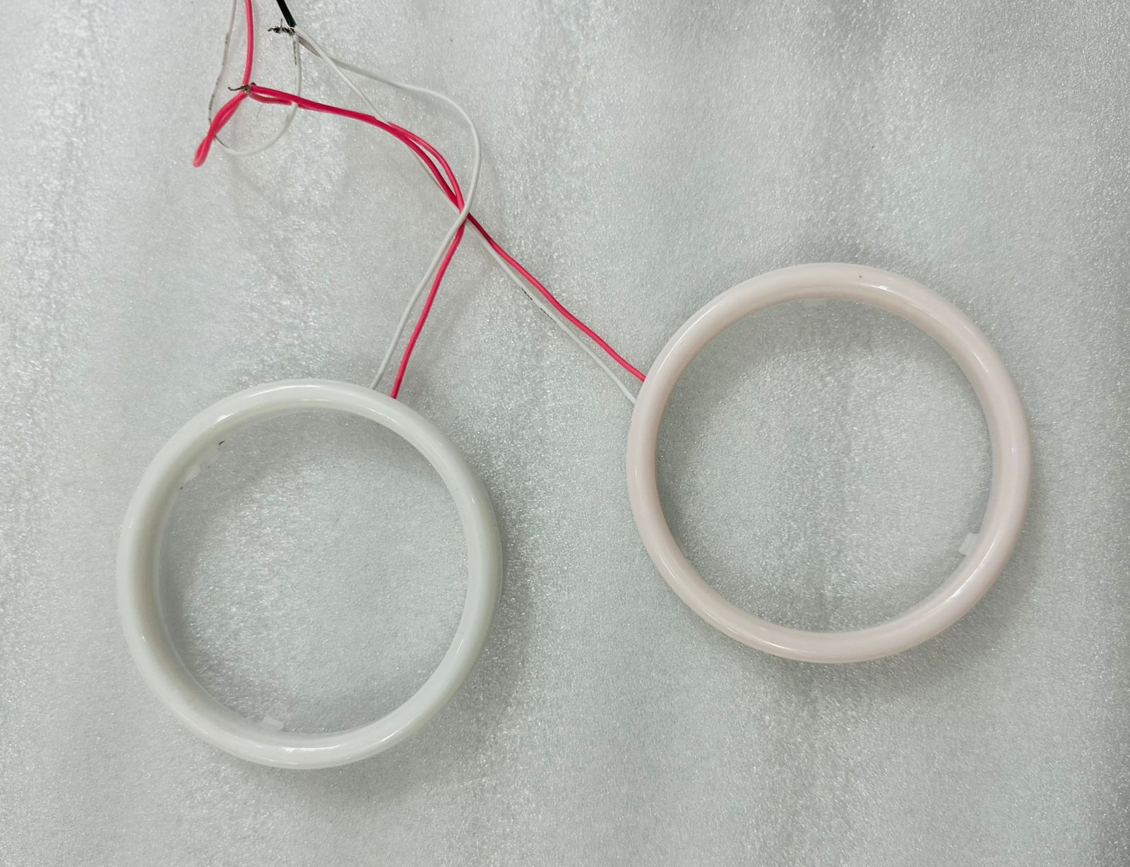 2PC 95MM Red&Blue Cotton COB RING CAR & BIKE 95MM DRL Daytime Running Light Angle Eyes Led Ring Bike COB LED Angel Eyes Universal For All Cars & Bikes Halo Ring DRL Halo Ring COB Chips