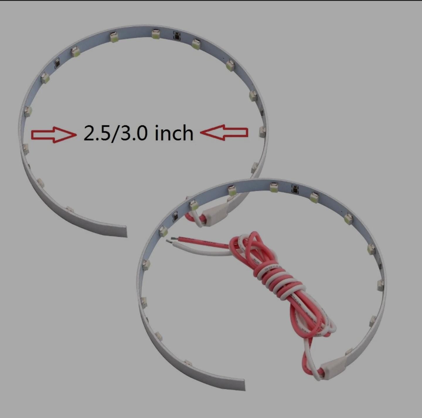 Devil Eyes Demon Eye 360° LED Strips Module For 3" 2.5" Projector Lens Headlights Retrofit Light for Car Motorcycle Headlight Retrofit Angel Eye Fit Projector Lens Extremely Bright 15-SMD 1Pair