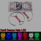Devil Eyes Demon Eye 360° LED Strips Module For 3" 2.5" Projector Lens Headlights Retrofit Light for Car Motorcycle Headlight Retrofit Angel Eye Fit Projector Lens Extremely Bright 15-SMD 1Pair