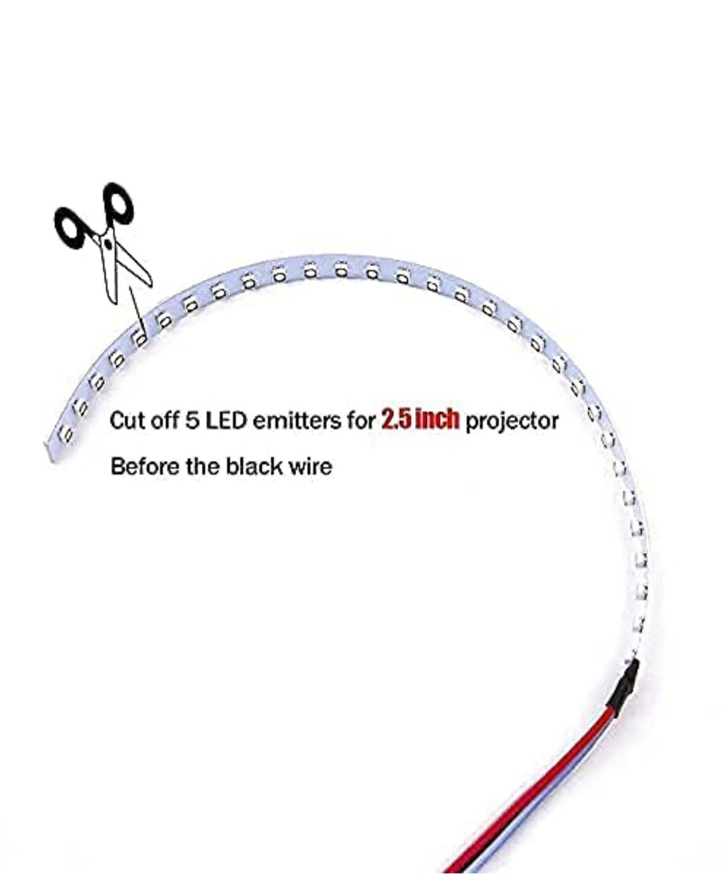 Devil Eyes Demon Eye 360° LED Strips Module For 3" 2.5" Projector Lens Headlights Retrofit Light for Car Motorcycle Headlight Retrofit Angel Eye Fit Projector Lens Extremely Bright 15-SMD 1Pair
