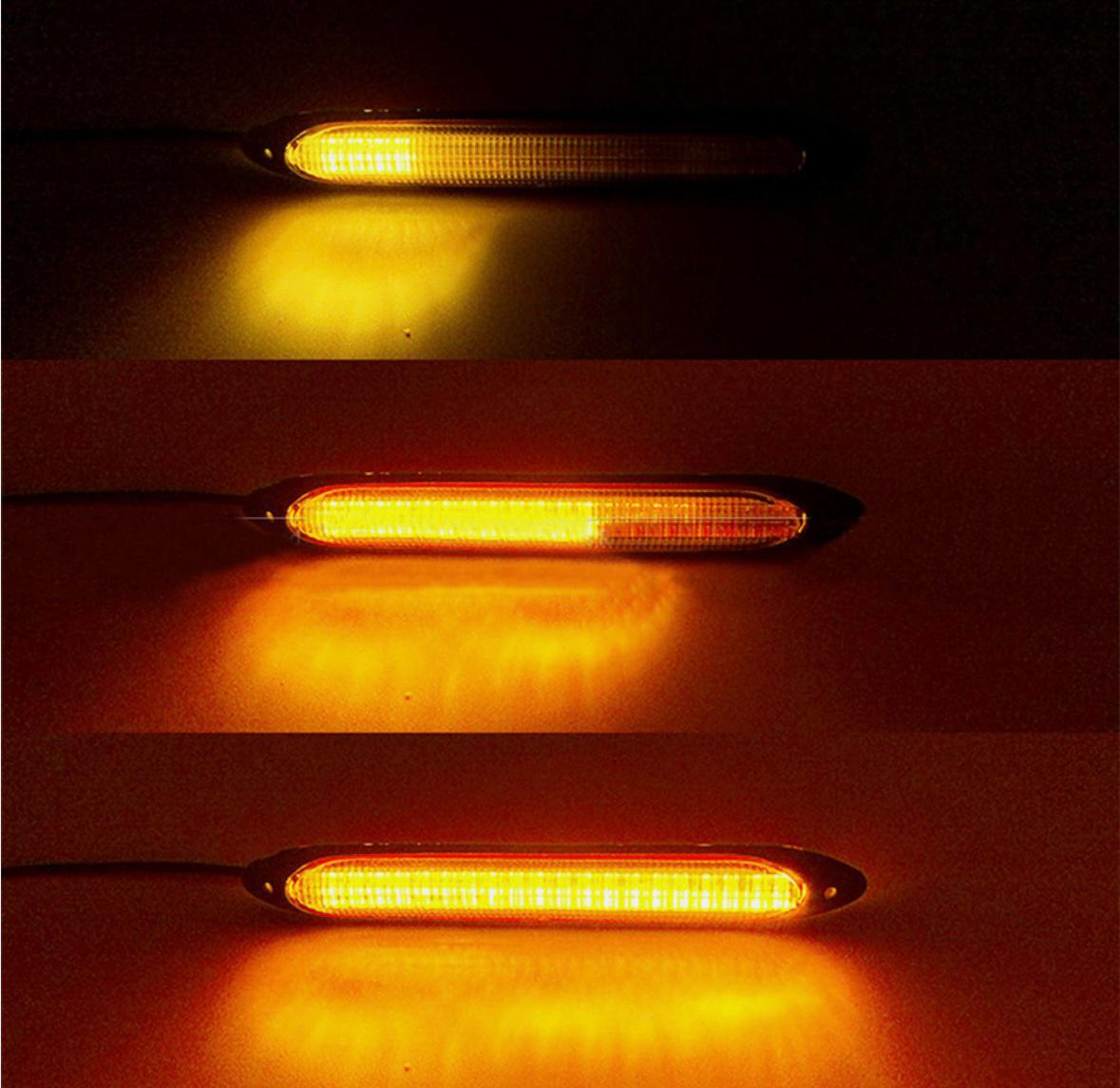 2pc Universal DRL Daytime Running Light 12V L.E.D Indicator Sequential Two-Tone Amber White & Yellow 15.5cm Car LED Strip Headlight DRL Daytime Running Waterproof Light Brand: AUTO MT