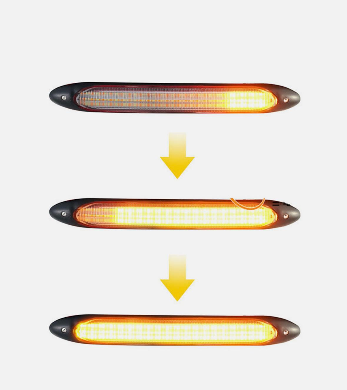 2pc Universal DRL Daytime Running Light 12V L.E.D Indicator Sequential Two-Tone Amber White & Yellow 15.5cm Car LED Strip Headlight DRL Daytime Running Waterproof Light Brand: AUTO MT
