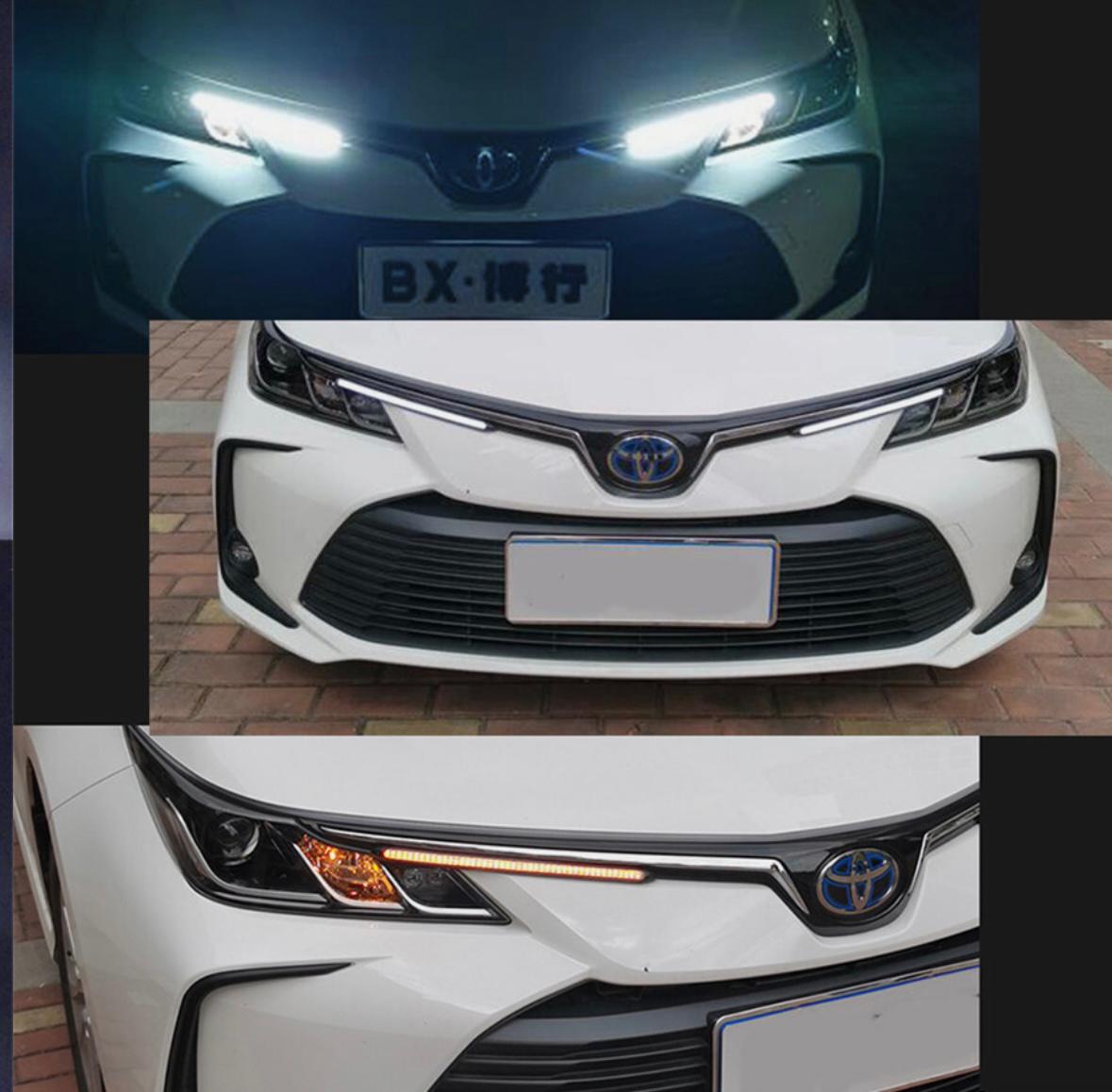 2pc Universal DRL Daytime Running Light 12V L.E.D Indicator Sequential Two-Tone Amber White & Yellow 15.5cm Car LED Strip Headlight DRL Daytime Running Waterproof Light Brand: AUTO MT