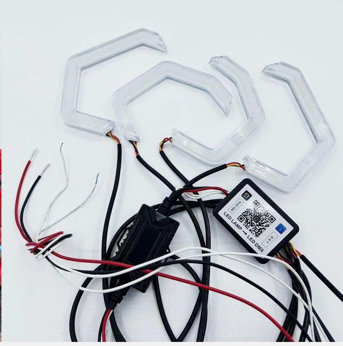 4PCS/Set RGB APP Angel Eyes LED Halo Rings 12V 24V Headlights Auto Car DRL Angel Eyes Led Headlights Car Accessories