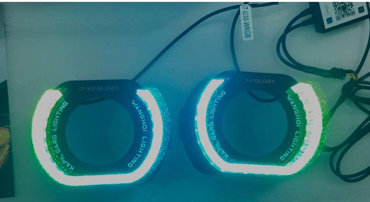 New Angel Eyes I-7 Halo Rings Crystal Lamp Mask Tuning for Car Headlight Bi Led Lens 7D 3 Inch Universal Headlight 1-Pair