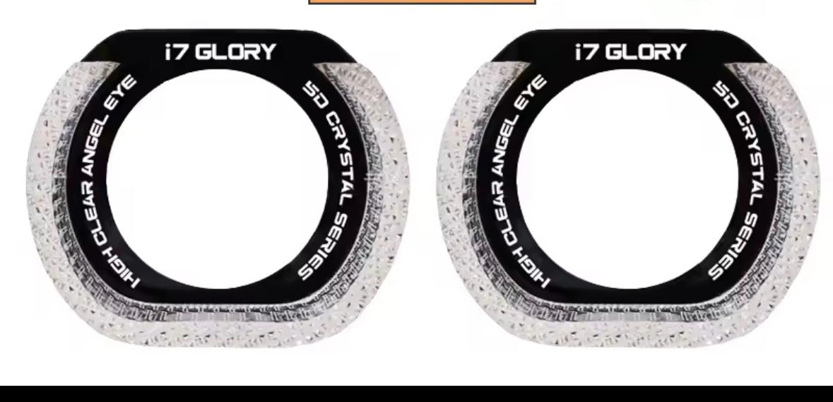New Angel Eyes I-7 Halo Rings Crystal Lamp Mask Tuning for Car Headlight Bi Led Lens 7D 3 Inch Universal Headlight 1-Pair