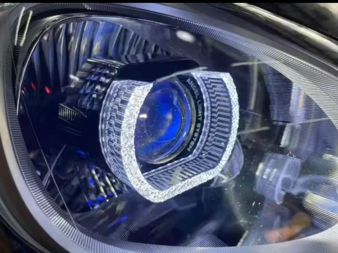 New Angel Eyes I-7 Halo Rings Crystal Lamp Mask Tuning for Car Headlight Bi Led Lens 7D 3 Inch Universal Headlight 1-Pair