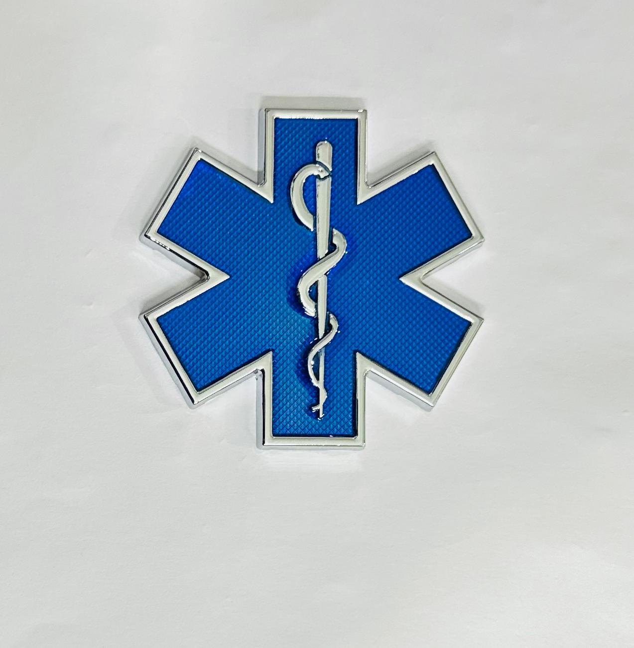 Star of Life Doctor 3D Grill Logo (6.3cmx6.3cm) Car Bike Laptop Doctor Grill Sticker Car Emblem 3D Badge Attractive Sticker Auto Racing Sport Logo Grand Tourer Decal.