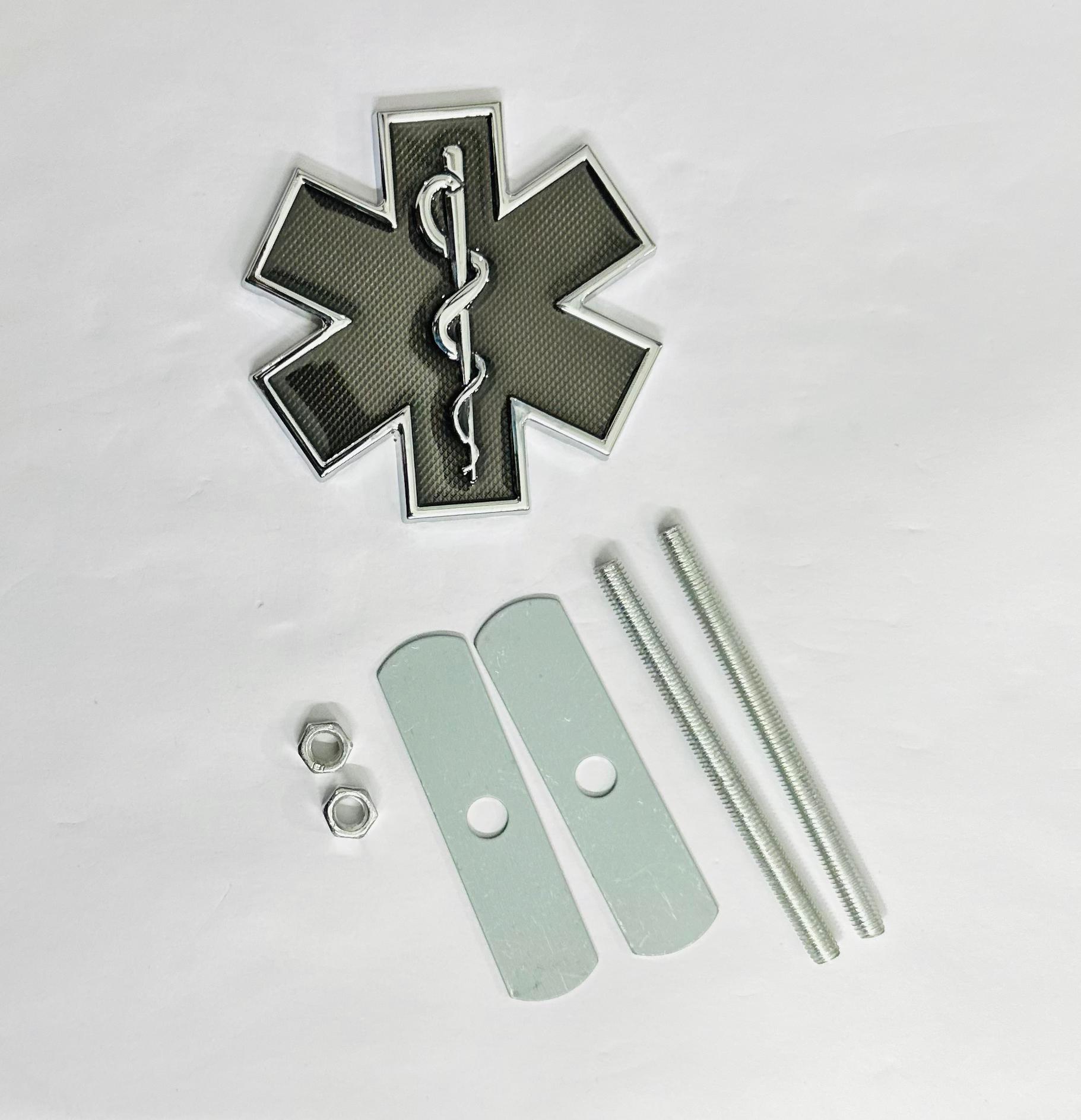Star of Life Doctor 3D Grill Logo (6.3cmx6.3cm) Car Bike Laptop Doctor Grill Sticker Car Emblem 3D Badge Attractive Sticker Auto Racing Sport Logo Grand Tourer Decal.