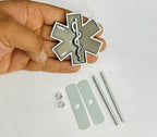BLACK Star of Life Doctor 3D Grill Logo (6.3cmx6.3cm) Car Bike Laptop Doctor Grill Sticker Car Emblem 3D Badge Attractive Sticker Auto Racing Sport Logo Grand Tourer Decal.