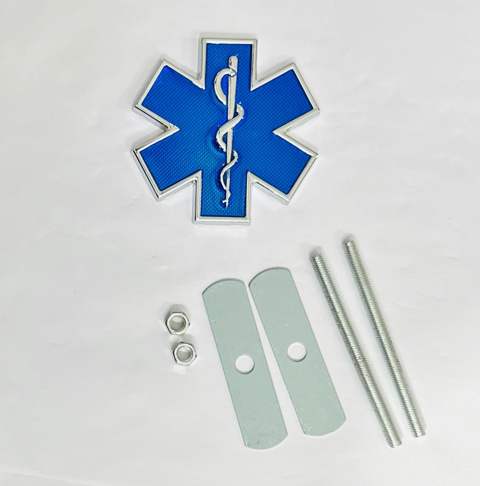 Star of Life Doctor 3D Grill Logo (6.3cmx6.3cm) Car Bike Laptop Doctor Grill Sticker Car Emblem 3D Badge Attractive Sticker Auto Racing Sport Logo Grand Tourer Decal.