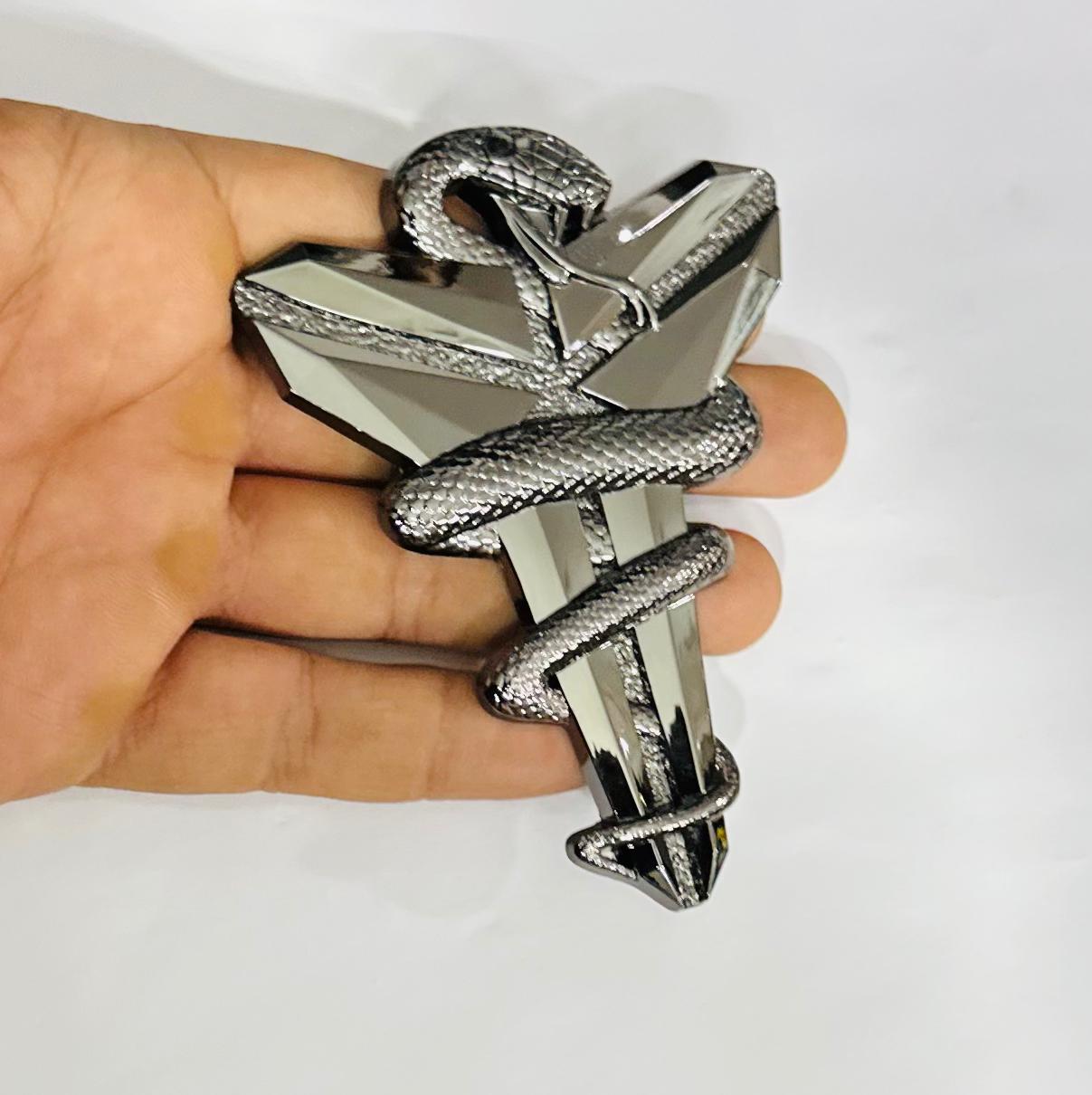Black Mamba 3D Logo (10.7cmx8cm) for Car Bike Laptop Emblem, Black Mamba Sticker 3D-Badge Auto Racing Sports Logo Grand Tourer Decal Auto Accessories.